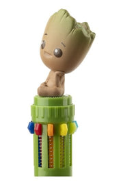 Marvel I Am Groot 3D multicolour pen close-up of Baby Groot figure topper showing face detail