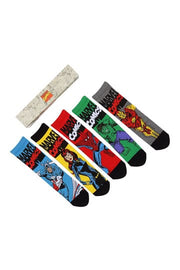 Marvel Comics socks 5-pack with Captain America, Black Widow, Spider-Man, Hulk and Iron Man