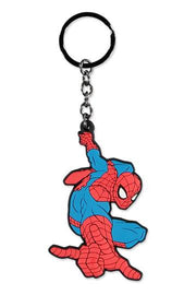 Marvel Spider-Man rubber PVC keychain back view showing black reverse with Marvel copyright stamp