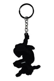 Marvel Spider-Man rubber PVC keychain small back view showing black silhouette