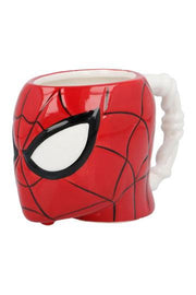Marvel Spider-Man 3D shaped mug side angle showing web handle detail
