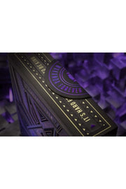 Black Panther Theory Eleven playing cards box with panther statue and purple light