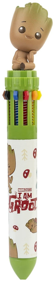 Marvel I Am Groot 3D multicolour pen large front view on white background showing full pen