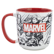 Marvel Comics Avengers collage mug 380ml in gift box angled view
