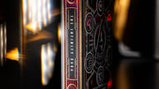 Avengers Infinity Saga Red playing cards box back view with card back design