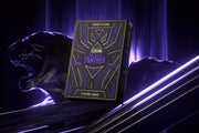 Black Panther Theory Eleven playing cards box back with purple glow