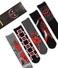 Marvel Deadpool 5-pack socks gift set compact view showing all 5 pairs with gift box