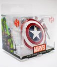 Marvel Captain America shield metal keychain compact back view showing Semic Marvel licensed plate