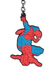 Marvel Spider-Man rubber PVC keychain small front view showing web-swinging pose