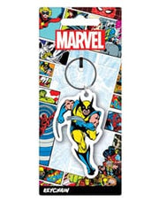 Marvel Wolverine rubber keychain top view on backing card