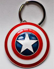 Marvel Captain America shield metal keychain small front view showing full shield disc