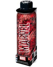 Marvel stainless steel insulated water bottle top view in packaging