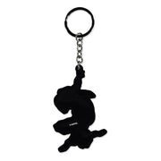 Marvel Spider-Man rubber PVC keychain large back view on white background showing black reverse with Marvel stamp