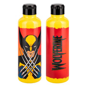 Marvel X-Men 97 Wolverine metal water bottle full view on white background showing crossed claws detail