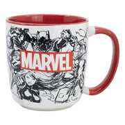 Marvel Comics Avengers collage mug 380ml full view showing opposite side with Captain America and Thor